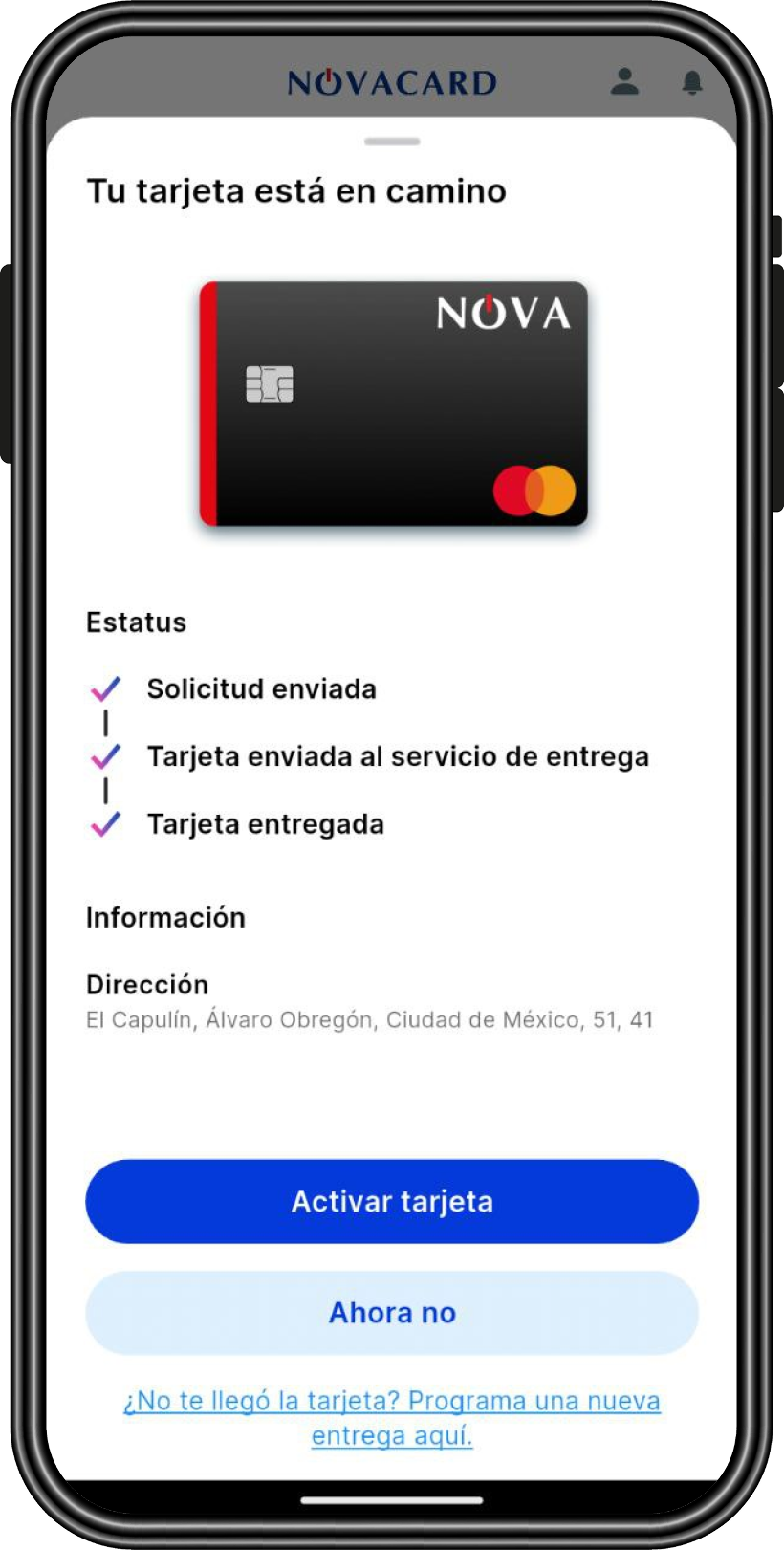 ¿No te llegó tu tarjeta? ¿Se perdió durante la enrega?